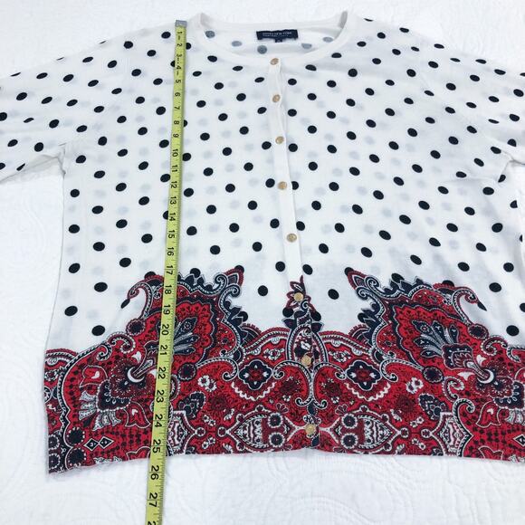 Jones New York Polka Dots and Paisley Cardigan - Picture 6 of 7